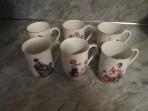 Set (6) Norman Rockwell Coffee Mugs - Picture 1 of 9
