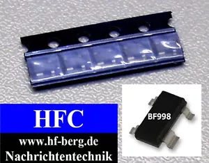 5 Stück BF998 HF-Transistoren SOT-143 / Silicon N-Channel MOSFET Tetrode (M2385) - Picture 1 of 2