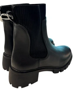 Steve Madden Hayle Black Pull On Block Heel Boot Size 10 - Picture 1 of 18