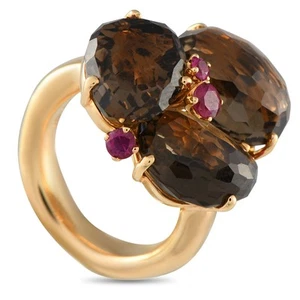 Pomellato Bahia 18K Yellow Gold Ruby and Quartz Ring PO57-041525 - Picture 1 of 4