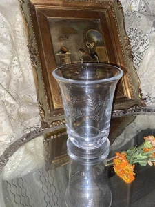 William Yeoward Jasmin Kristall geätzte Kristall Vase. - Bild 1 von 7