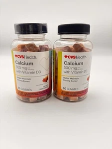 Health Calcium 500 mg with Vitamin D3 60 Gummies Two Pack - Picture 1 of 2