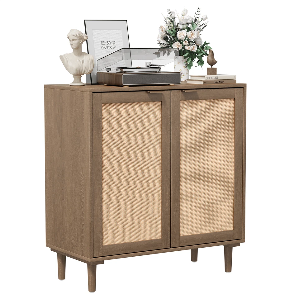 Aparador Armario Buffet con 2 Puertas y Estantes Ajustables Gabinete TV Cafetera EE. UU. Foto 1 de 4