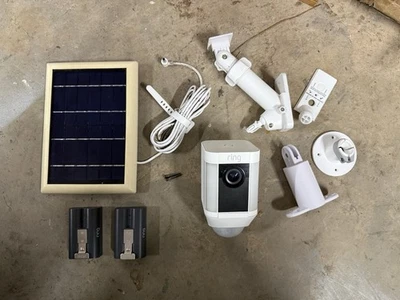 Ring Spotlight Cam Plus Wireless Battery Security Camera with Solar Panel White - Image 1 of 2