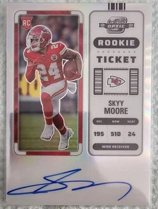 2022 PANINI CONTENDERS OPTIC SKYY MOORE SILVER HOLO PRIZM AUTO ROOKIE VERTICAL - Picture 1 of 2