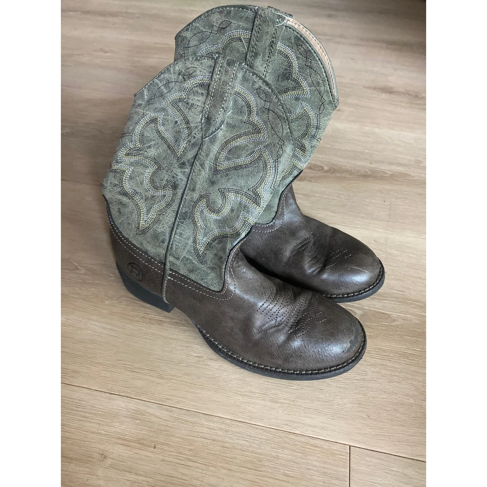 Roper Botas Niño Talla 2 Marrón Cuero Vaquero Western  Foto 1 de 4