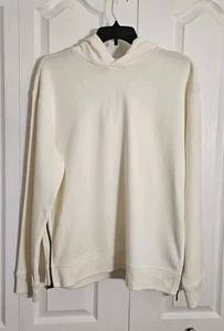 VINCE MARFIL ALGODÓN DOBLE CREMALLERA DETALLE JERSEY SUDADERA CON CAPUCHA HOMBRE TALLA XL NUEVO - Imagen 1 de 11