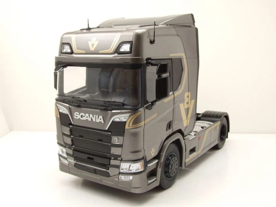 Scania R-Serie Topline Trattore 2019 Grigio Metallizzato Modellino 1:18 Premium - Immagine 1 di 4