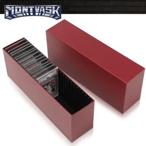 New Wine Storage Case w/ Slots Option For Graded Card Slab Box Holder Red - Picture 1 of 9