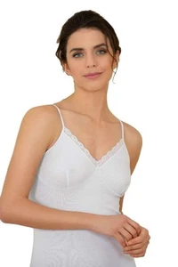 Antonella 61093 Women's Cotton Breast Shape Narrow Shoulder Vest - Picture 1 of 1