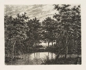 E. BAGELAAR (1775-1837), Flusslandschaft mit Fischer, um 1817, Aquarell - Bild 1 von 4