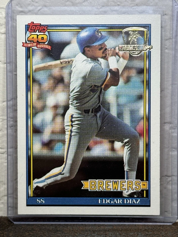 1991 Topps Operation Desert Shield #164 Edgar Diaz Milwaukee Brewers NM 3 - Image 1 of 2