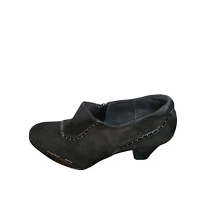 Clarks Artisan Block Heels Women Sz 10M Black Suede Leather Boho Workwear - Picture 1 of 6