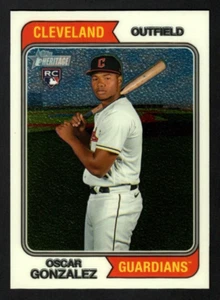Oscar Gonzalez 2023 Topps Heritage #382 Chrome SP 120/999 Cleveland Guardians - Picture 1 of 2