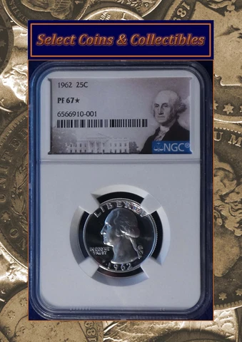 1962 Silver 25c Proof Washington Quarter NGC PF 67 STAR Uncirculated PQ GEM! Cover