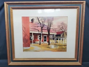 Original Framed Signed Nat Youngblood Ranch House 23-1/4" x 19-1/2" - Picture 1 of 12