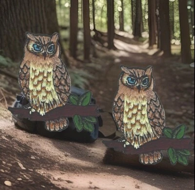 Owl Patch Embroidered Cut out Iron on Sew on Lot of 2 - Image 1 of 3