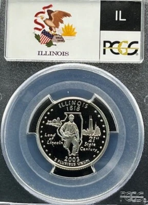 2003-S Illinois 25C PCGS PR 70 Deep Cameo - Image 1 of 4