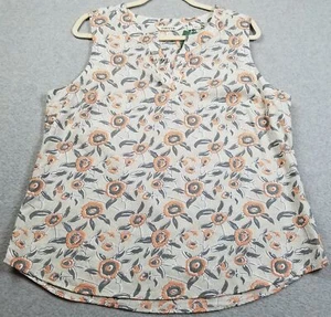 NEW Orvis Tank Top Women’s Large Floral Sleeveless Spring Summer Wander Cotton - Picture 1 of 10