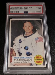 1969 Topps Man On The Moon Neil Armstrong PSA 7 Rookie Card #54B Moon Commander - Picture 1 of 2