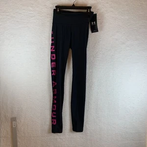 Under Armour Leggings Womens XS Black Heatgear No-Slip Waistband High-Rise 7082 - Picture 1 of 9
