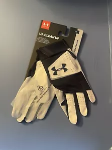 New Under Armour “Clean Up” Batting Gloves Mens Large - White/ Navy Baseball - Picture 1 of 1