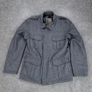 BKE Jacket Mens XL Gray Wool Blend Utility Full Zip Field Jacket - Picture 1 of 14