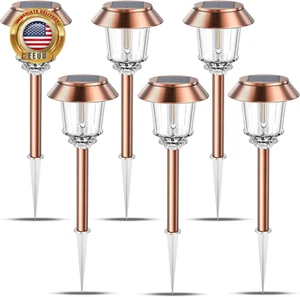 Solar Pathway Lights Outdoor - 6 Pack Solar Lights Outdoor Waterproof, 10-40 LM - Picture 1 of 9
