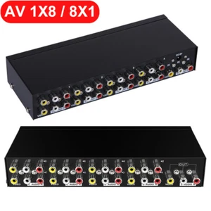 Sdoppiatore AV 1x8 1 in 8 Out Schermo RCA Sdoppiatore Audio Video Vs 8x1 Switcher AV - Foto 1 di 13