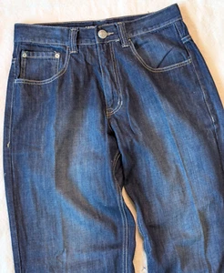 South Pole Vintage Y2K Dark Wash Embroidered Wide Leg Denim Baggy Size 32x32 - Picture 1 of 10