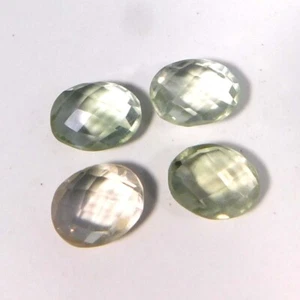 Natural Green Amethyst Checker Cut Cabochon 4Pcs Loose Gemstone 34.20Cts - Picture 1 of 3