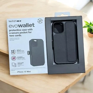 Official Genuine Original Tech21 (iPhone 12 Mini) Folio Case Wallet Flip Cover - Picture 1 of 14