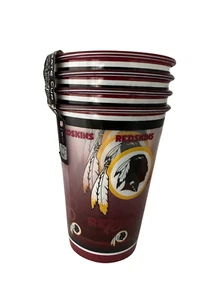 NFL WASHINGTON REDSKINS EQUIPO TAZA DE PLÁSTICO REUTILIZABLE (4) Bebida de fútbol americano con licencia - Imagen 1 de 1