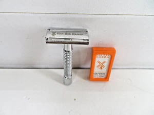 Rasoio di sicurezza vintage Van Der Hagen Germania acciaio inox argento * - Foto 1 di 4