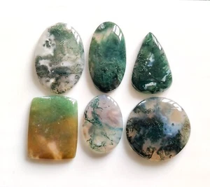 Pietra preziosa agata muschio naturale pietra preziosa cabochon 218 ct agata per fare gioielli 6Pi - Foto 1 di 7