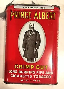 Vintage PRINCE ALBERT Crimp Cut Long Burning Pipe TOBACCO TIN -- R.J. Reynolds - Picture 1 of 12