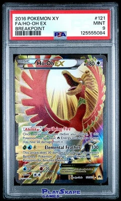 Pokemon Card PSA 9 Ho-Oh EX 121/122 Holo FA XY Breakpoint Full Art 2016 - Image 1 of 2