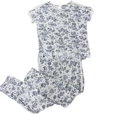 Conjunto de pijama de salón floral azul Lucky Brand para mujer medio suave elástico Foto 1 de 4