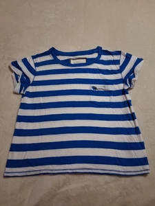 Abercrombie and Fitch Crop Top weiß und blau gestreift Kurzarm Junior Größe M - Bild 1 von 6