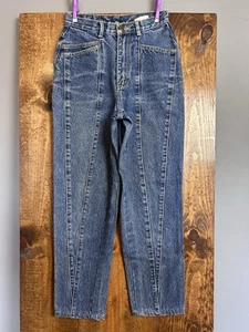 Jeans vintage de gasolina de tiro alto para mamá de los 80 azul denim con dobladillo para mujer 24x25 - Imagen 1 de 15