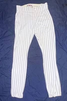 NY YANKEES MISC GAME USED 2008 HOME PINSTRIPE UNIFORM PANTS STEINER LOA MLB HOLO - Image 1 of 3