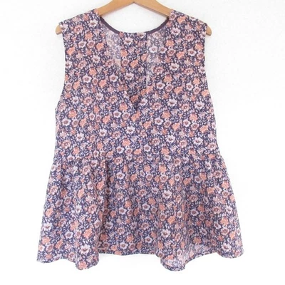 Chaleco 24AW LAURA ASHLEY 2WAY Patrón Gracie Peplum N98-29701 38 Púrpura Mujeres USADO Foto 1 de 4