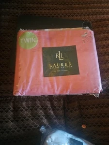 Vintage Ralph Lauren TWIN Flat Sheet Pink NIP Cotton 200 TC - Picture 1 of 2