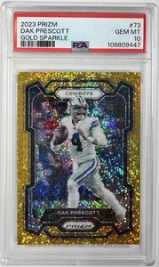 2023 Panini Prizm Gold Sparkle #73 Dak Prescott /24 PSA 10 Gem Mint SSP - Picture 1 of 5