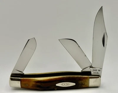 Navaja de Bolsillo Case XX 1970 Ten Dot 5375 Grande Stockman Ciervo Rojo De Colección Foto 1 de 4