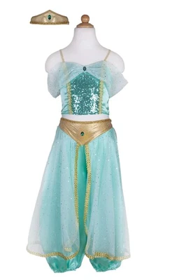 Conjunto de Fantasia de Princesa Árabe para Meninas, Tamanho 5-6 | Vestir Turquesa para Ima... - Imagem 1 de 4