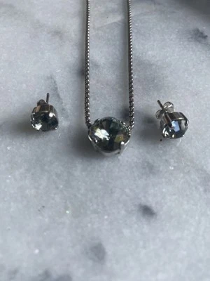 Sabika Classics дымчатый драгоценный камень и серебро ожерелье и серьги комплект б/у в отличном состоянии - Изображение 1 из 4