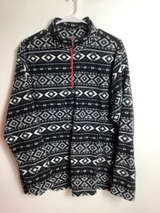 EDDIE BAUER leichter Fleecepullover Damen Tribal-Druck 1/4-Reißverschluss 2XX EUC - Bild 1 von 13