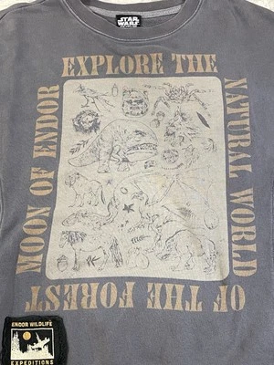 Star Wars Endor Wildlife Expeditions Pullover Crew Sweatshirt Mens Medium Gray - Image 1 of 4