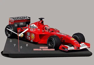 AUTO MINIATURE, FORMULE 1, F1 Michael Schumacher, Ferrari, en horloge miniature - Foto 1 di 1